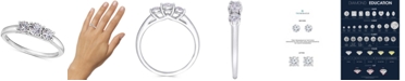 Macy's TruMiracle&reg; Diamond Three Stone Engagement Ring (1/4 ct. t.w.) in 14k White Gold